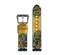 SSNAWBA Pulsera tallada retro PRG-600 compatible con Casio PROTREK Series PRG-650Y PRW-6600YB Correa de reloj de cuero genuino Correa de reloj for hombre(Yellow)