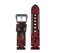 SSNAWBA Pulsera tallada retro PRG-600 compatible con Casio PROTREK Series PRG-650Y PRW-6600YB Correa de reloj de cuero genuino Correa de reloj for hombre(Red)