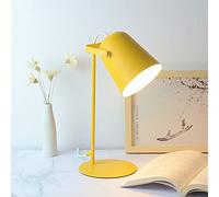 SSNCcNC Amarillo, Lámparas de escritorio Sencillo Moderno/vintage Lámpara de mesa Cabeza ajustable oficina estudiar Luz para leer Retro habitación Lámpara de noche metal H35 * D12CM