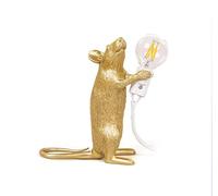 SSNCcNC Creativo Rata Lámpara de mesa Moderno decoración Luz de noche resina personalidad Letras Lámpara de escritorio sala comedor estudio Iluminación de mesa Cuarto E27 * 1,A