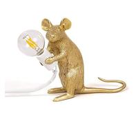 SSNCcNC Creativo Rata Lámpara de mesa Moderno decoración Luz de noche resina personalidad Letras Lámpara de escritorio sala comedor estudio Iluminación de mesa Cuarto E27 * 1,B