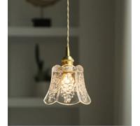 SSNCcNC Latón Vidrio Pequeños Lámpara de techo Cuarto Luz de cama Estilo japones Creativo Restaurante Minimalismo Lámpara colgante Moderno E27 Escaleras Sala de estar Estudio Bar