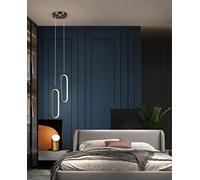 SSNCcNC LED Moderno Minimalismo Lámpara colgante Dormitorio Mesilla de noche 32W Mesa de comedor 3000K/4500k/6000k Lámpara de araña Salón Comedor,Negro