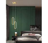 SSNCcNC LED Moderno Minimalismo Lámpara colgante Dormitorio Mesilla de noche 32W Mesa de comedor 3000K/4500k/6000k Lámpara de araña Salón Comedor,Oro