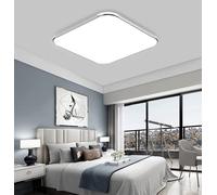 SSNCcNC Plata, LED Lámpara de techo Piso cuadrado Panel Luz blanca 6000K Marco de metal Pantalla de PMMA Minimalismo Cuarto baño balcón Vestíbulo sala Iluminación de techo Ø30cm