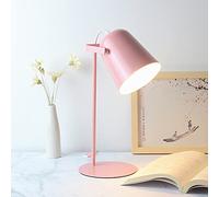 SSNCcNC Rosado, Lámparas de escritorio Sencillo Moderno/vintage Lámpara de mesa Cabeza ajustable oficina estudiar Luz para leer Retro habitación Lámpara de noche metal H35 * D12CM