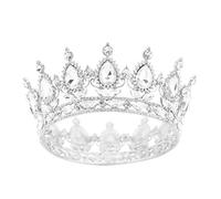 SSNUOY Tiara plateada con forma de diamante para novias, coronas de desfile