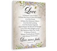 SSOPTMCB 1 Corinthians 13:4-8 Canvas Wall-Art - Love is Patient, Love is Kind Scripture Print, Religious Painting for Christian Home Office Decor, Uplifting Gift(Framed,12x18inch(30x45cm))
