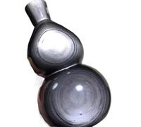 SSOPTMCB 1 Pieza de 1-1,3 kg Calabaza obsidiana Plateada, Cristal Cuarzo desmagnetizante Gemstone Stone