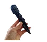 SSOPTMCB 1 Varita de Cristal Cuarzo con mortero obsidiana Jin Gang 18-20 cm Gemstone Stone