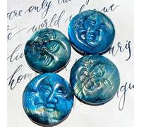 SSOPTMCB 1pc 40-50g Labradorite Stone Hand Carved Crystal Sun and Moon Face Carving Ornament for Home Decor Gemstone Stone