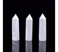 SSOPTMCB 1pc Crystal Hexagonal Column Point Wand Stone Study Room Decoration Craft Ornaments (Color : Howlite) Gemstone Stone