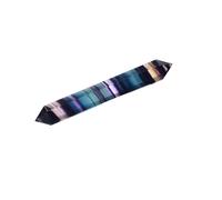SSOPTMCB 1pc Crystal Jewelry Rainbow Fluorite Column Double Pointed hexaprism Ornament Striped Crafts Ornaments (Color : 9-10cm) Gemstone Stone