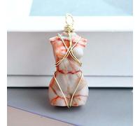 SSOPTMCB 1PC Crystal Model Statue Opal Female Body Carved Crafts Figurine Home Ornament Gift (Color : Red Net gridstone) Gemstone Stone