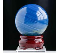 SSOPTMCB 1pc Crystal Polished Stone Ball Blue Gold Sand Decorative Sphere 50mm-60mm Suitable for Furniture Decoration (Color : 50mm) Gemstone Stone