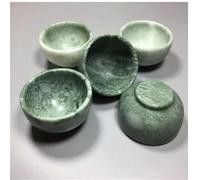 SSOPTMCB 1pc Polished Rare Gemstone Green Jade Tea Cup Crystal Spiritual Stone for Christmas Decor Gemstone Stone