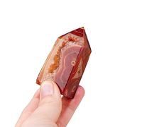 SSOPTMCB 1PC Stone Red Agate Crystal Four Side Column Point Carnelian Tower Home Decoration Ornaments (Size : 70-100g) Gemstone Stone