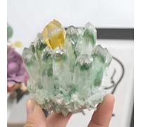 SSOPTMCB 200-300g Green Ghost Crystal Cluster for Home Office Decor, Stone, and Feng Shui Wealth Display Gemstone Stone