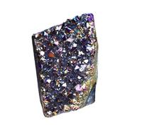 SSOPTMCB 3pcs High Rainbow Crystal Cluster Ornament Titanium Coated Rock Geode Stone for, Yoga Gemstone Stone