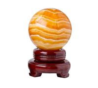 SSOPTMCB 40~50mm, Yellow Calcite Crystal Ball with Stand, Quartz Sphere Stone for Home Decor Feng Shui Gemstone Stone