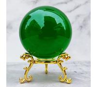 SSOPTMCB 80mm Crystal Decorative Balls with Gold Stand Magic Glass Ball Divination Crystals Gemstone for,Photography,Family,E Gemstone Stone