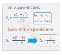 SSOPTMCB Academic Poster for Mathematics Sum of a Geometric Series Formula Wall-Art for Study Library(Unframed,16x24inch(40x60cm))