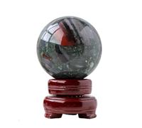 SSOPTMCB African Bloodstone Crystal Ball Raw Stone Ore Feng Shui Home Decoration Crafts Ornaments,70~75mm Gemstone Stone