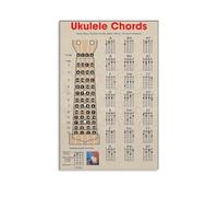 SSOPTMCB All-in-One Ukulele & Guitar Chord Poster - Beginner Friendly Fingering Chart and Notes Wall-Art(Framed,12x18inch(30x45cm))