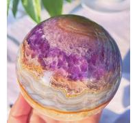 SSOPTMCB Amethyst Agate Crystal Ball Purple Polished Divination Quartz Sphere Ornament for Feng Shui Decorative,6~6.5cm Gemstone Stone