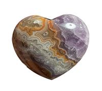 SSOPTMCB Amethyst Agate Heart Crystals Stone, Polished Pocket Love Gemstones, Dreamy Palm for Luck Gemstone Stone