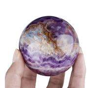 SSOPTMCB Amethyst Agate Sphere|Polished Purple Calcite Crystal Ball| Home Decoration Balls| Magic/Photography/FengShui/Witchy Gifts/and Halloween Décor,55mm Gemstone Stone