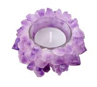 SSOPTMCB Amethyst Cluster Candle Holder Crystal Clusters Gemstones Irregular Small Rough Home Decoration Gemstone Stone