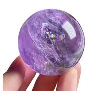 SSOPTMCB Amethyst Crystal Ball, Polished Quartz Sphere Crystals Orb for Witchcraft Astronomy Gifts Feng Shui Home Decor,30mm Gemstone Stone