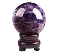 SSOPTMCB Amethyst Crystal Balls with Stand, Purple Decorative Spheres Fengshui, for Divination Home Decor Crafts,12cm Gemstone Stone
