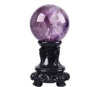 SSOPTMCB Amethyst Quartz Crystal Ball with Stand Crystals Gemstone Orb for,Feng Shui,Astronomy,Home Decor,60mm Gemstone Stone