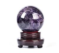 SSOPTMCB Amethyst Quartz Crystal Sphere Ball Gemstone for Balancing Home and Office Divination Decoration,50mm/1.96in Gemstone Stone