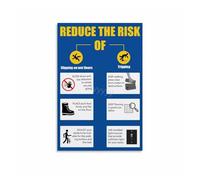 SSOPTMCB Anti Slip Trip Fall Tips Poster, Educational Wall-Art for Workplace Awareness and Home Bedroom Living Room Decor(Framed,12x18inch(30x45cm))
