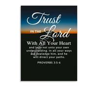 SSOPTMCB Antique Style Scripture Canvas Painting Wall-Art for Living Room Bedroom Faith Based Decor(Framed,16x24inch(40x60cm))