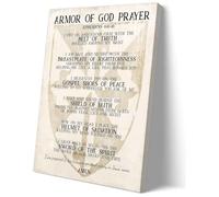 SSOPTMCB Armor of God Canvas Print, Full Armor of God Prayer Wall-Art with Scripture, Modern Christian Decor for Living Room, Bathroom and Home Office(Unframed,12x18inch(30x45cm))