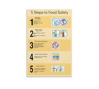SSOPTMCB Avoid Food Waste & Cross-Contamination Poster, Smart Kitchen Habits Chart, Educational Print for Families, Meal Preppers, School, Office Kitchen(Framed,12x18inch(30x45cm))