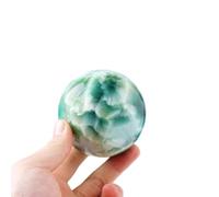 SSOPTMCB Ball Green Cracked Crystal Office Auspicious Feng Shui Stone Carving Polished Gift Ornaments Decorative,7~8cm Gemstone Stone