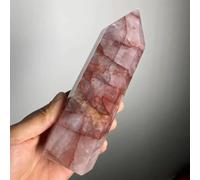 SSOPTMCB Beautiful Red Glue Flower Crystal Single Tip Point Wand Column (Size : 700-800g) Gemstone Stone