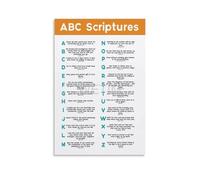 SSOPTMCB Biblical Alphabet Wall-Art Poster Scripture Verse for Every Letter Christian Print for Home School Church Decor(Framed,12x18inch(30x45cm))