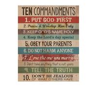 SSOPTMCB Biblical Laws Christian Art Print - Foundational Teachings Wall Decor, Inspirational Gift for Home, Office, Church, Faith-Based Education (Framed,12x18inch(30x45cm))