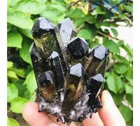 SSOPTMCB Black Phantom Quartz Crystal Cluster Ornaments (Size : 300-400g) Gemstone Stone
