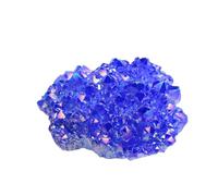 SSOPTMCB Blue Crystal Cluster,Rainbow Titanium Coated Quartz Geode Gemstone Figurine, for Home Decoration,Feng Shui,150g Gemstone Stone
