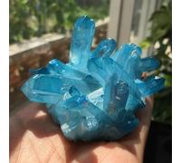 SSOPTMCB Blue Flame Halo Quartz Crystal Cluster Home Decor Gemstone Stone