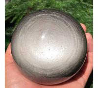 SSOPTMCB Bola de piedra de cristal natural de plata decorativa, bola de cristal cortada a mano, bola, decoración del hogar, cristales de reiki (tamaño: 40-45 mm)