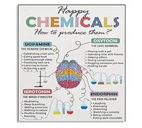 SSOPTMCB Brain Chemistry Poster Serotonin Dopamine Guide Canvas Wall-Art for Wellness Center Office Decor(Unframed,16x24inch(40x60cm))