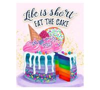 SSOPTMCB Cake Lover's Kitchen Decor - Motivational Wall-Art with Quotes, Gift for Women Bakers and Chefs(Framed,16x24inch(40x60cm))